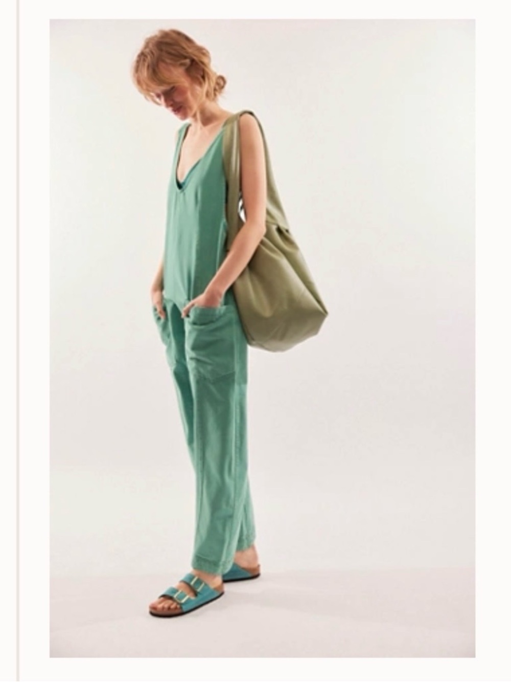 We The Free Turquoise High Roller Jumpsuit